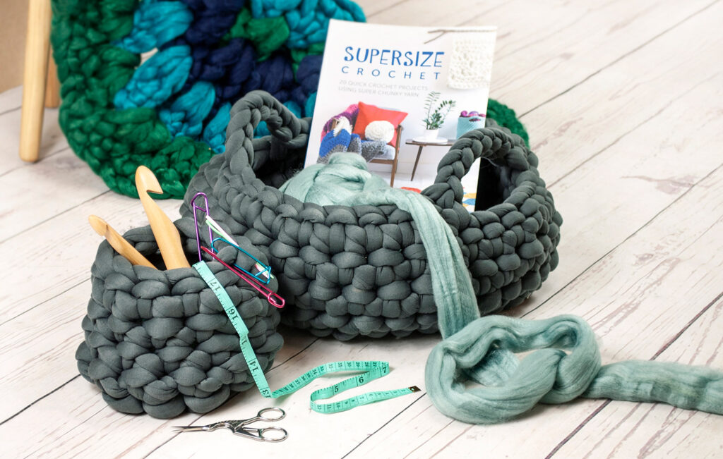 chunky crochet storage basket