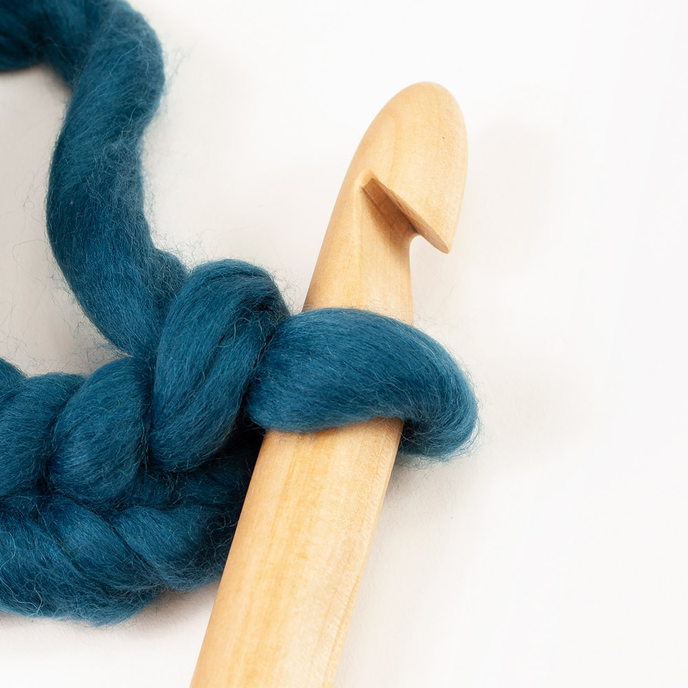 Giant Wooden Crochet Hook - 12mm - Woolly Mahoosive Yarns