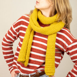 basic easy knit scarf kit with chunky yarn merino wool