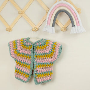 chunky yarn baby crochet stripe cardigan 