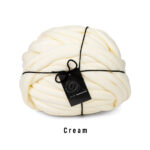 cream coloured tube yarn for crochet storage basket 