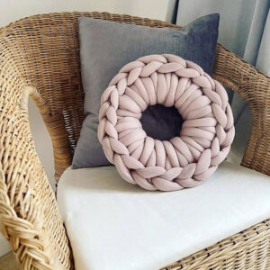 Crochet chunky yarn donut cushio