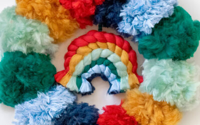 Mammoth® Plaited Rainbow – Use up your extra yarn from our Pom Pom Wreath Kits!