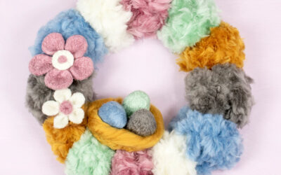 Spring Pom Pom Wreath Kit | From Only £13.50 | Plus Free Needle Felting Tutorial | Easy Craft Easter Eggs and Basket Decoration