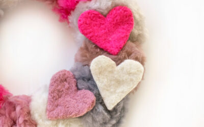 Needle felt hearts – how to use up your spare Mammoth® yarn stash
