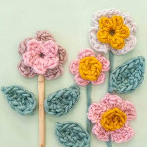 chunky yarn crochet flowers 